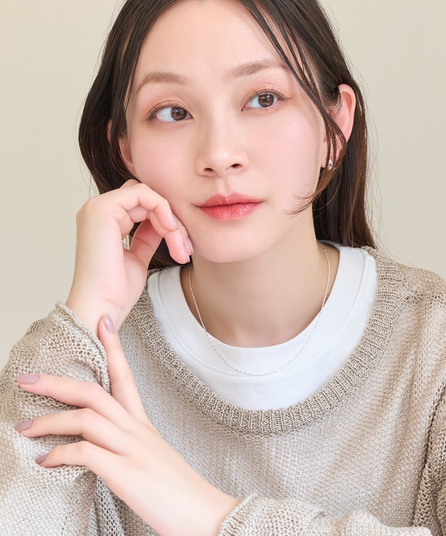 Phoebe「【SV925】シルキーシャインスエッジチェーンネックレス/40cm」|ネックレス|