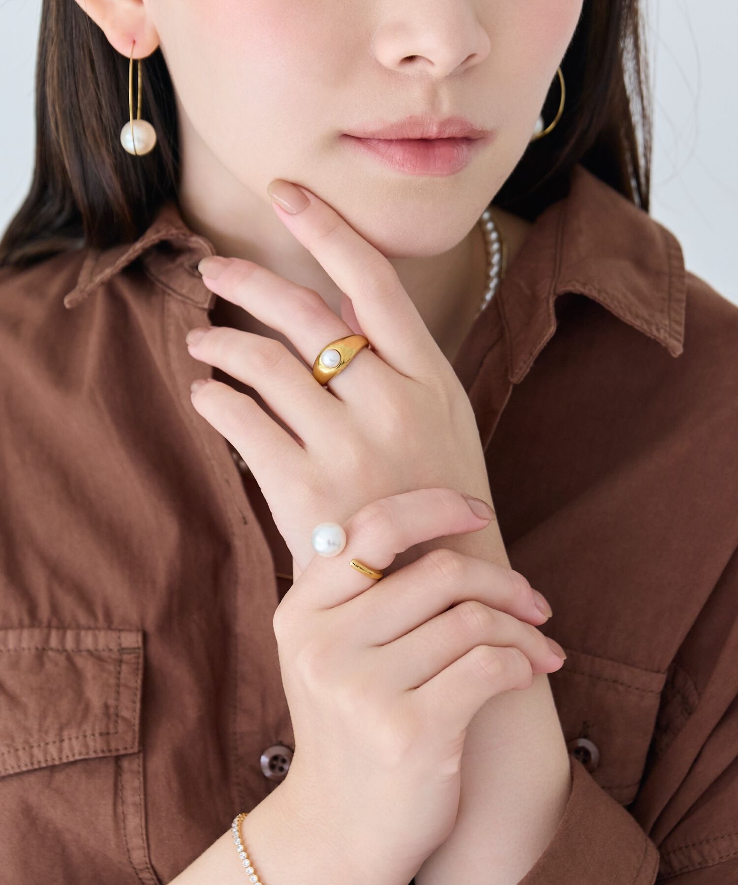 Phoebe「【金属アレルギー対応】アイコニックボリュームパールリング/ステンレス/大ぶり/存在感◎/主役級」|リング|