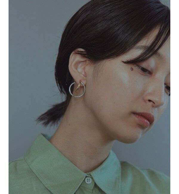 Jouete「サークルイヤリング ジオメトリック コンビカラー」|イヤリング|