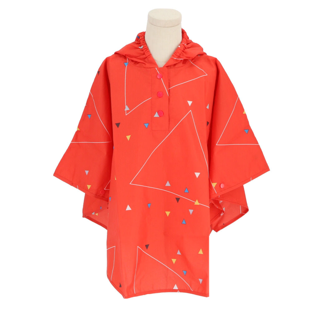 BACKYARD FAMILY「キッズ レイン コート ポンチョ 通販 レインポンチョ カッパ 雨具 サイズ S 80 90」|その他ベビー用品|レッド2