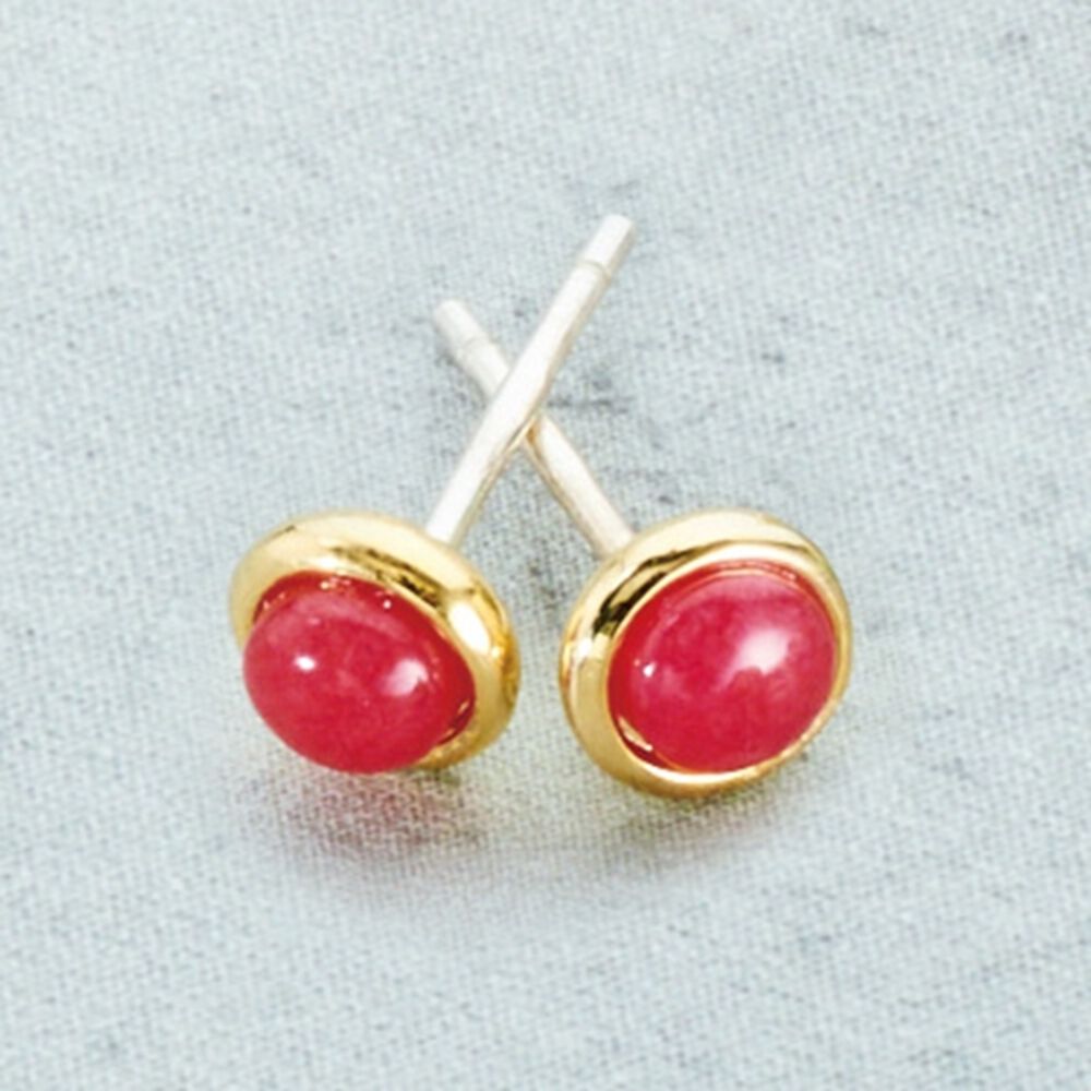 BACKYARD FAMILY「誕生石 ピアス 通販 サン宝石 イヤリング 耳飾り サンホ 誕生石ピアス 天然石 一粒」|その他|レッド1