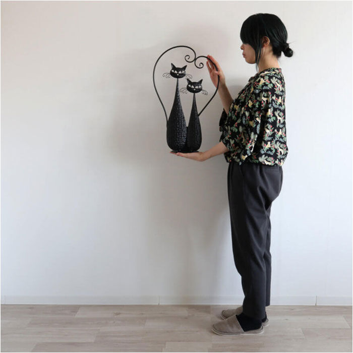 BACKYARD FAMILY「アイアン プランター 鉢カバー ネコ 通販 フラワーポット フラワースタンド プランターカバー」|その他|