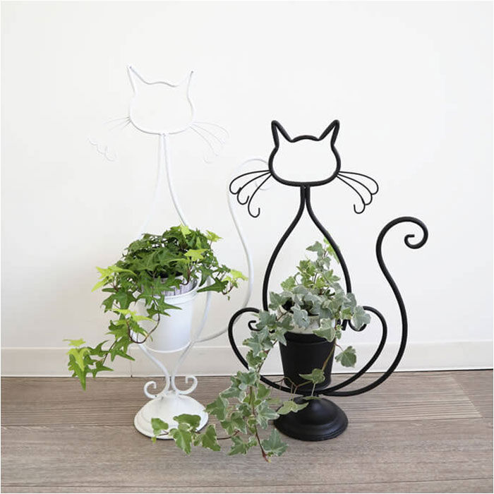 BACKYARD FAMILY「アイアン プランター 鉢カバー ネコ 通販 フラワーポット フラワースタンド プランターカバー」|その他|