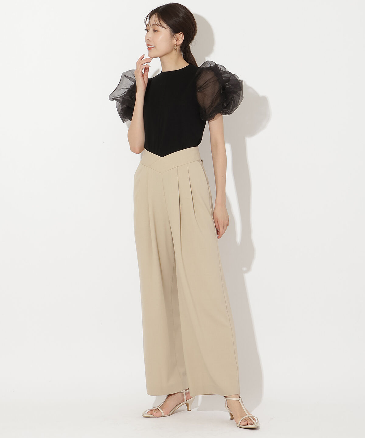 アンドクチュール「コットンキャンディスリーブブラウス」|シャツ・ブラウス|