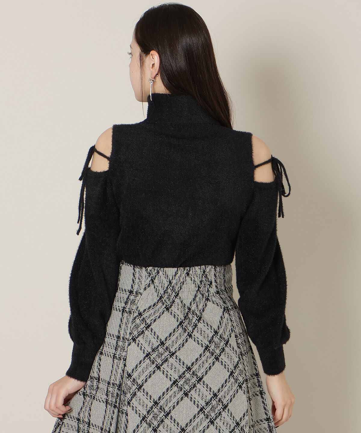 WILLSELECTION「オープンショルダーラメフェザーニット」|ニット・セーター|