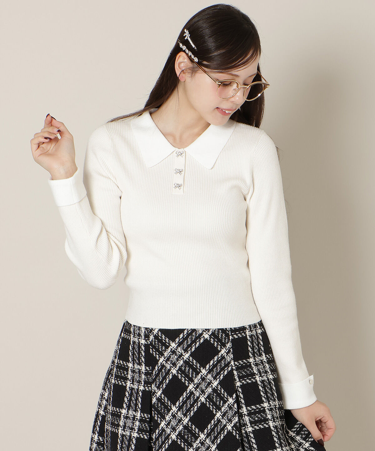 WILLSELECTION「ポロカラーリブニット」|ニット・セーター|