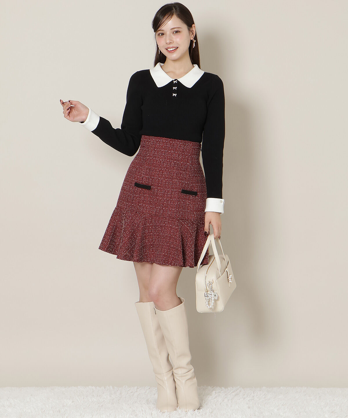 WILLSELECTION「ポロカラーリブニット」|ニット・セーター|