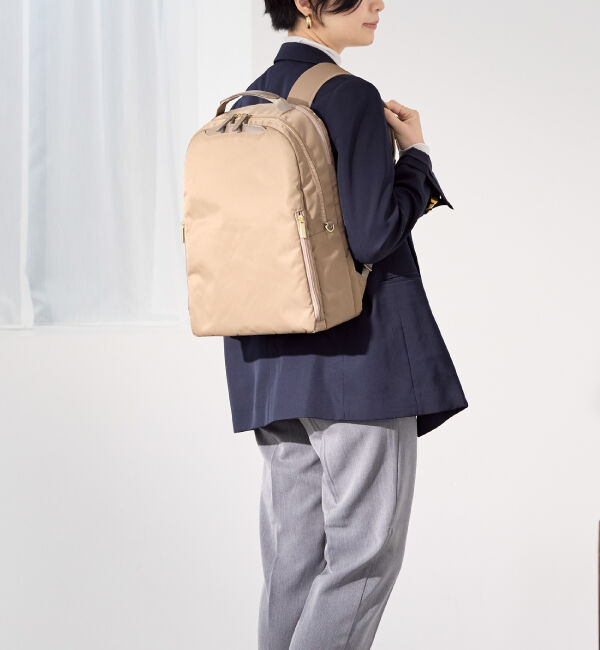 ace.「ace. フィッテム ビジネスリュック ラウンド型 レディースビジネス A4 / 14.0インチPC収納 68683」|リュック|