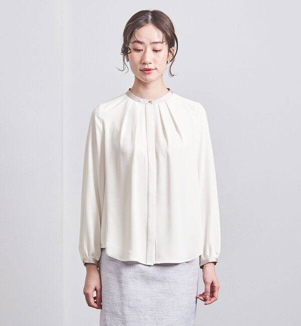 UNITED ARROWS「バイカラー パイピング ブラウス」|シャツ・ブラウス|