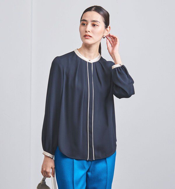 UNITED ARROWS「バイカラー パイピング ブラウス」|シャツ・ブラウス|