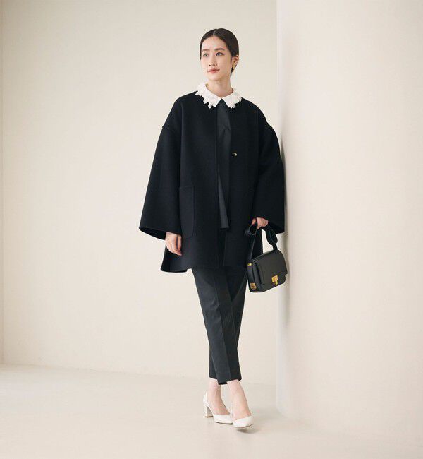 UNITED ARROWS ☆バイカラー　リバー　ミドルコート　36 バイカラー リバー ミドルコート