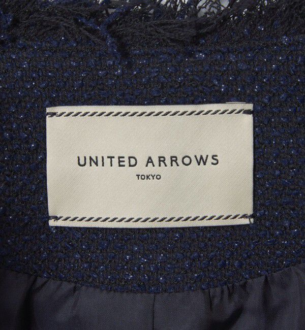 UNITED ARROWS「2トーン ツイードライク ノーカラー ジャケット」|ノーカラージャケット|