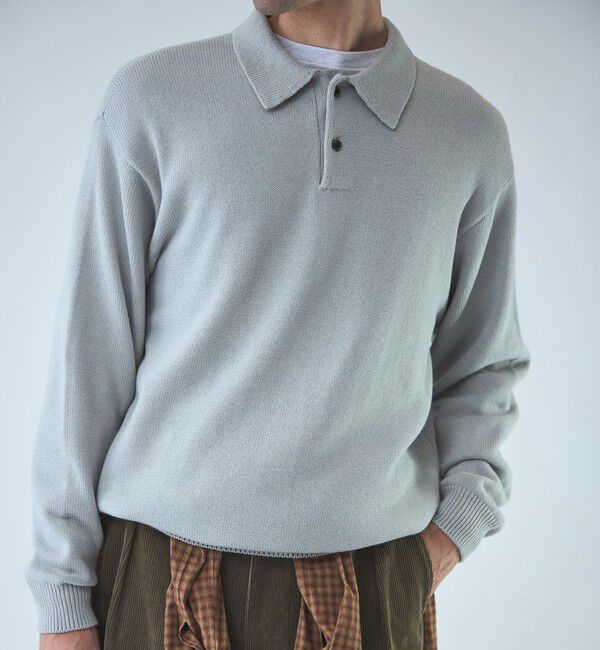 STEVEN ALAN「＜Steven Alan＞ CTN/CA 2B ニット ポロシャツ」|ニット・セーター|MD.GRAY