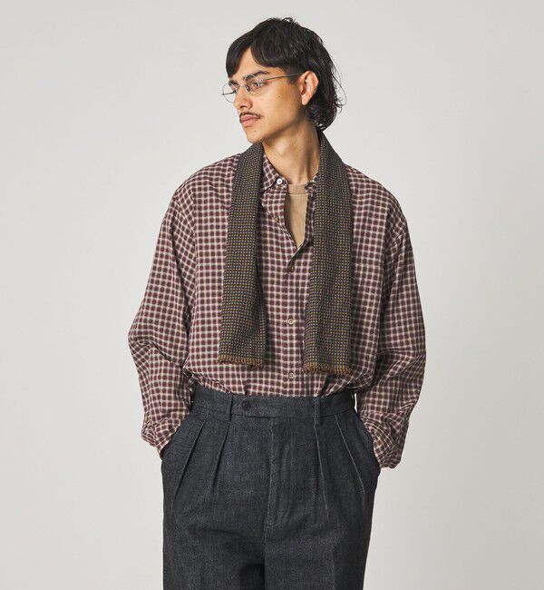 STEVEN ALAN「＜Steven Alan＞ オーガニックコットン ドビー チェック レギュラーカラー シャツ LOOSE」|シャツ・ブラウス|