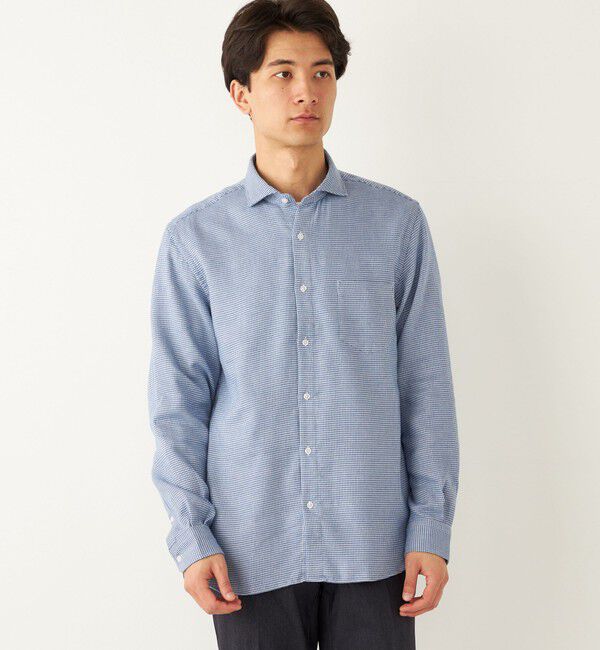 SHIPS Colors 「SHIPS Colors:ダブルウィーブ ハンドトゥース ワイドカラー ドレスシャツ」|シャツ・ブラウス|