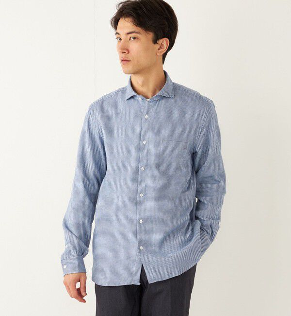 SHIPS Colors 「SHIPS Colors:ダブルウィーブ ハンドトゥース ワイドカラー ドレスシャツ」|シャツ・ブラウス|