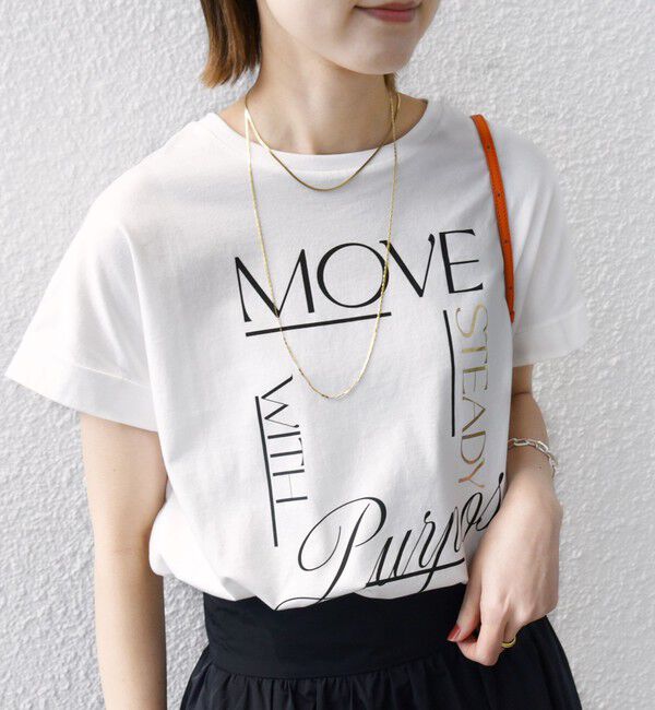 SHIPS for women「【WEB限定】〈手洗い可能〉バリエーション ロゴ 刺繍 プリントTEE」|Tシャツ・カットソー|ライトホワイト