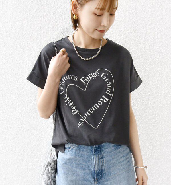 SHIPS for women「【WEB限定】〈手洗い可能〉バリエーション ロゴ 刺繍 プリントTEE」|Tシャツ・カットソー|