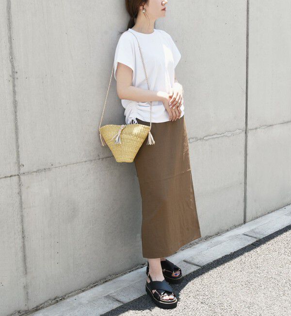 quaranciel「quaranciel:〈洗濯機可能〉アイライン スカート &times; フレンチ TEE セット」|タイト|