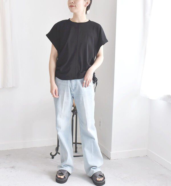 quaranciel「quaranciel:〈洗濯機可能〉アイライン スカート &times; フレンチ TEE セット」|タイト|