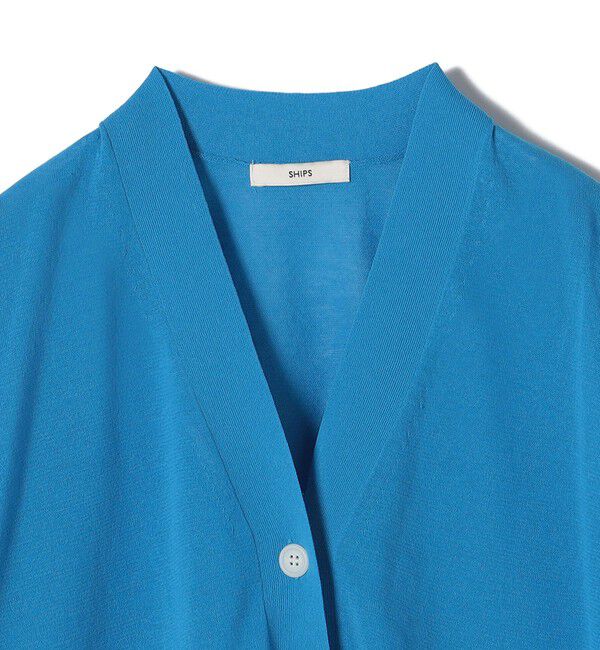 SHIPS for women「〈手洗い可能〉シアー ライン Vネック カーディガン」|カーディガン|