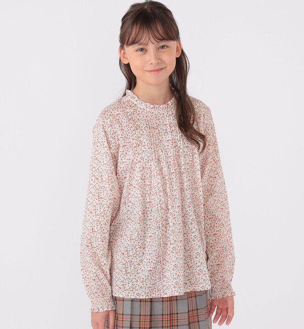 SHIPS KIDS「SHIPS KIDS:140～150cm / リバティ 長袖 ブラウス」|シャツ・ブラウス|ピンク系