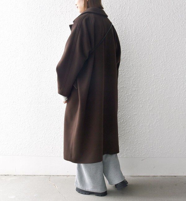 SHIPS any: バルマカーン コクーン コート　ブラウン SHIPS any: バルマカーン コクーン コート2 23AW（ステンカラーコート