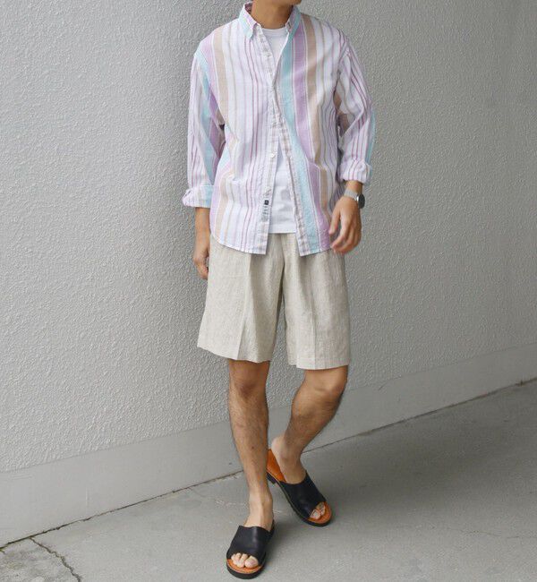 SHIPS any「SHIPS any: BEZ TEXTILE マルチカラー ストライプ / ソリッド ボタンダウン シャツ◇」|シャツ・ブラウス|
