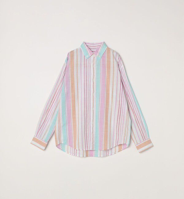 SHIPS any「SHIPS any: BEZ TEXTILE マルチカラー ストライプ / ソリッド ボタンダウン シャツ◇」|シャツ・ブラウス|