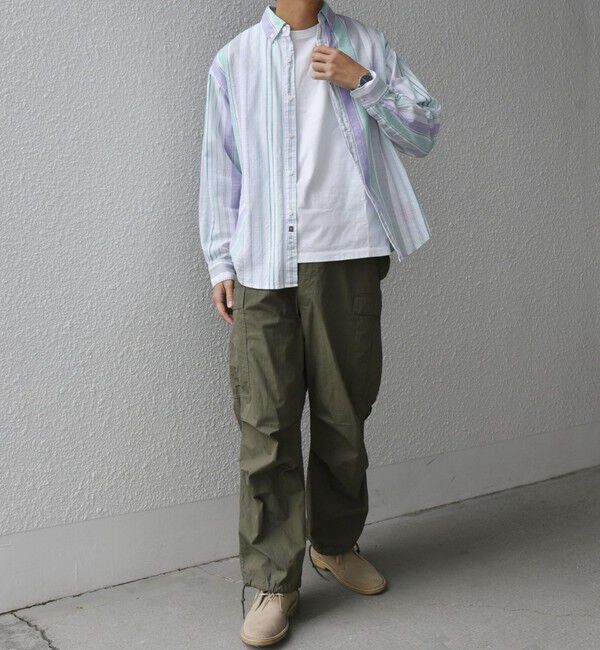 SHIPS any「SHIPS any: BEZ TEXTILE マルチカラー ストライプ / ソリッド ボタンダウン シャツ◇」|シャツ・ブラウス|