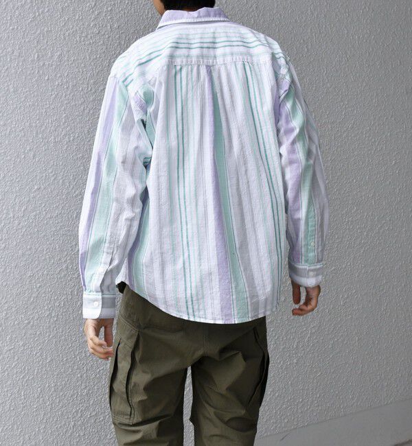 SHIPS any「SHIPS any: BEZ TEXTILE マルチカラー ストライプ / ソリッド ボタンダウン シャツ◇」|シャツ・ブラウス|