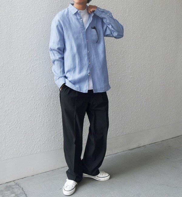 SHIPS any「SHIPS any:〈洗濯機可能〉ピュアリネン レギュラーカラー シャツ◇」|シャツ・ブラウス|