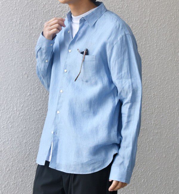 SHIPS any「SHIPS any:〈洗濯機可能〉ピュアリネン レギュラーカラー シャツ◇」|シャツ・ブラウス|
