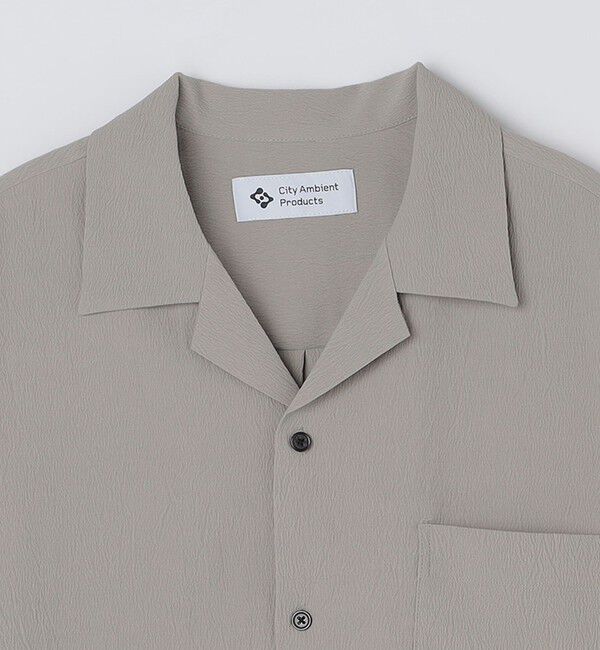 SHIPS「City Ambient Products: オープンカラー 楊柳 ソリッド ショートスリーブ シャツ」|シャツ・ブラウス|