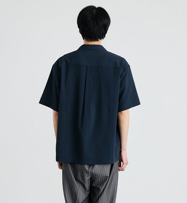 SHIPS「City Ambient Products: オープンカラー 楊柳 ソリッド ショートスリーブ シャツ」|シャツ・ブラウス|