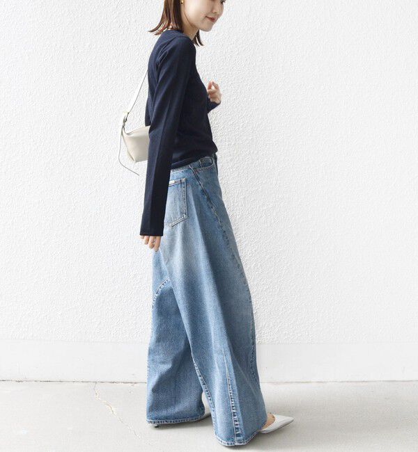 SHIPS for women「《予約》【SHIPS別注】BIT BLUE:バレル レック デニム パンツ」|デニム|