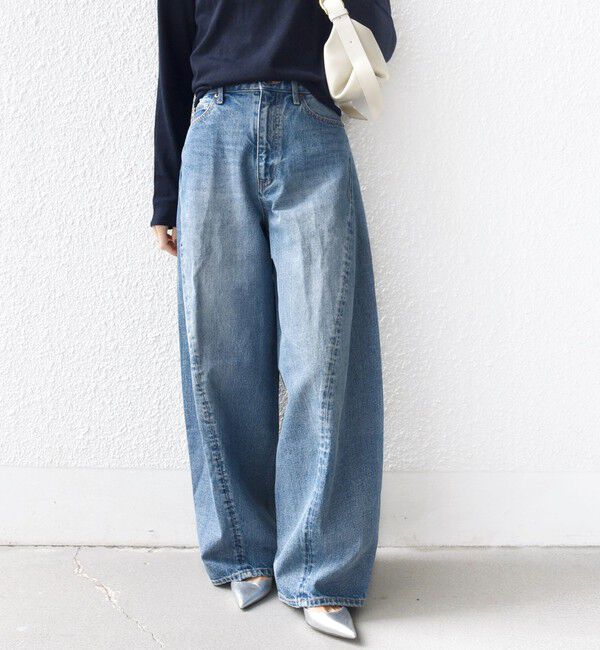 SHIPS for women「《予約》【SHIPS別注】BIT BLUE:バレル レック デニム パンツ」|デニム|