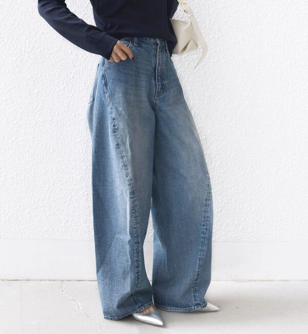 SHIPS for women「《予約》【SHIPS別注】BIT BLUE:バレル レック デニム パンツ」|デニム|