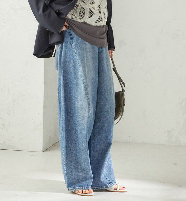 SHIPS for women「《予約》【SHIPS別注】BIT BLUE:バレル レック デニム パンツ」|デニム|