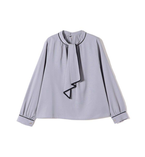 SHIPS Colors 「《予約》SHIPS Colors:〈手洗い可能〉バイカラー トリム ボウタイ ブラウス◆」|シャツ・ブラウス|