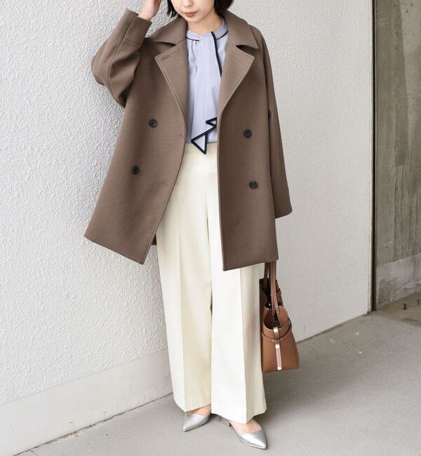 SHIPS Colors 「《予約》SHIPS Colors:〈手洗い可能〉バイカラー トリム ボウタイ ブラウス◆」|シャツ・ブラウス|