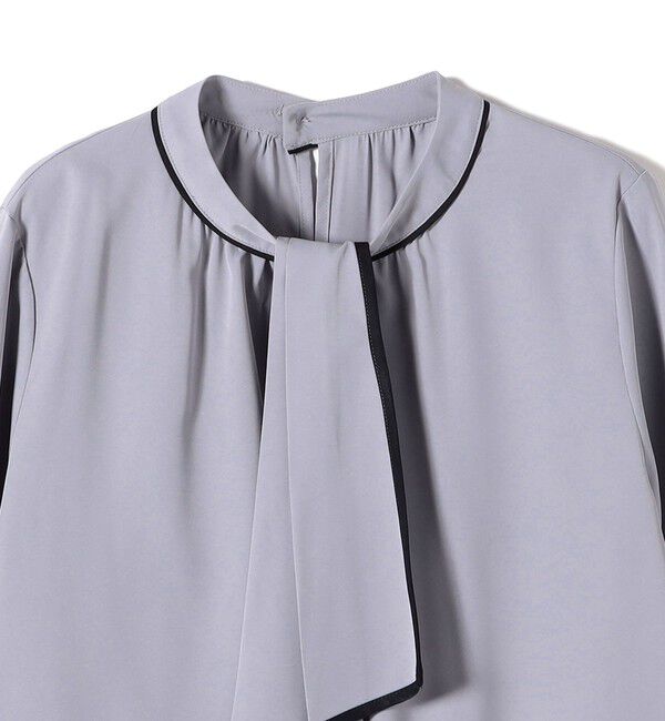 SHIPS Colors 「《予約》SHIPS Colors:〈手洗い可能〉バイカラー トリム ボウタイ ブラウス◆」|シャツ・ブラウス|