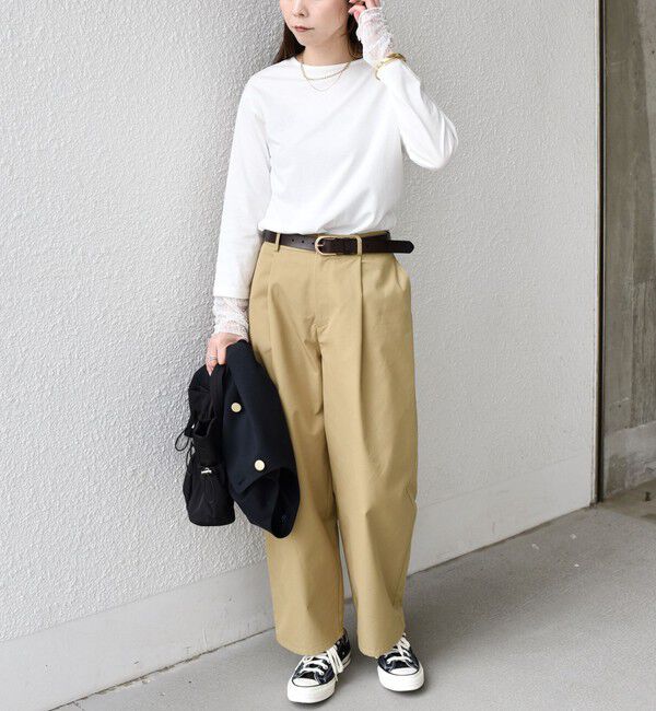 SHIPS Colors 「《予約》SHIPS Colors:〈手洗い可能〉レース 切替スリーブ カットソー◆」|Tシャツ・カットソー|