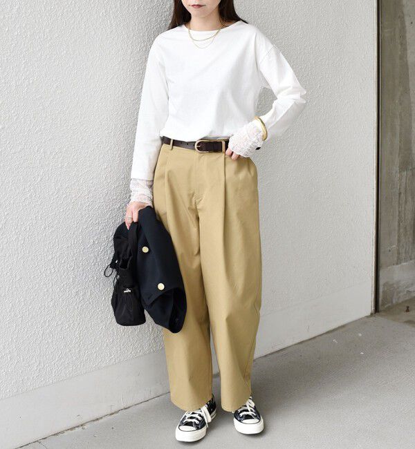 SHIPS Colors 「《予約》SHIPS Colors:〈手洗い可能〉レース 切替スリーブ カットソー◆」|Tシャツ・カットソー|