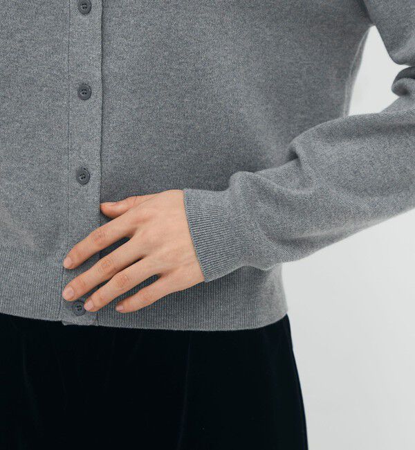 CABaN コットンカシミヤ クルーネックカーディガン　ダークグレー　XS CABaN コットンカシミヤ ポケットクルーネックカーディガン （ニット