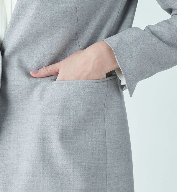 TOMORROWLAND collection「シャイニーピンヘッド Vカラージャケット」|テーラードジャケット|