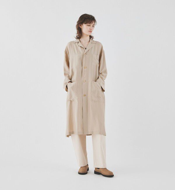 GALERIE VIE「フィブリルシルク ショップコート」|ステンカラーコート|