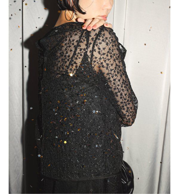 SLOBE IENA「habiスパンコールレースブラウス」|シャツ・ブラウス|