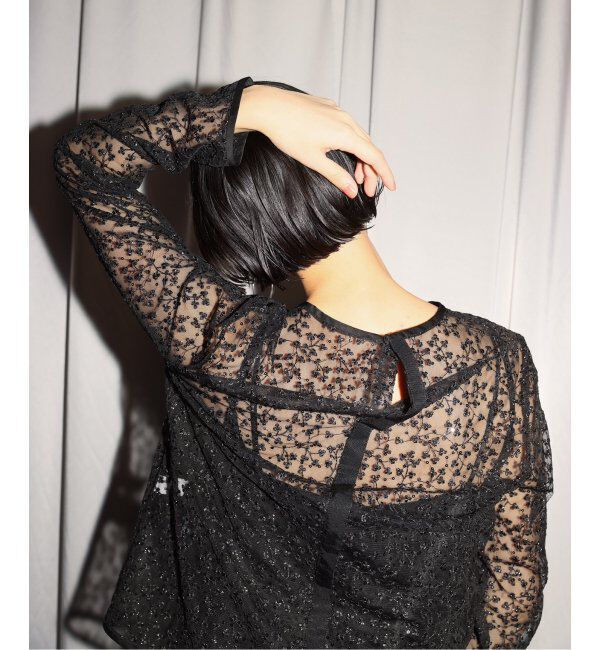 SLOBE IENA「habiスパンコールレースブラウス」|シャツ・ブラウス|