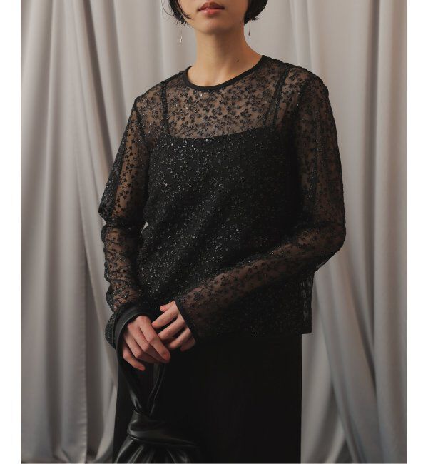 SLOBE IENA「habiスパンコールレースブラウス」|シャツ・ブラウス|